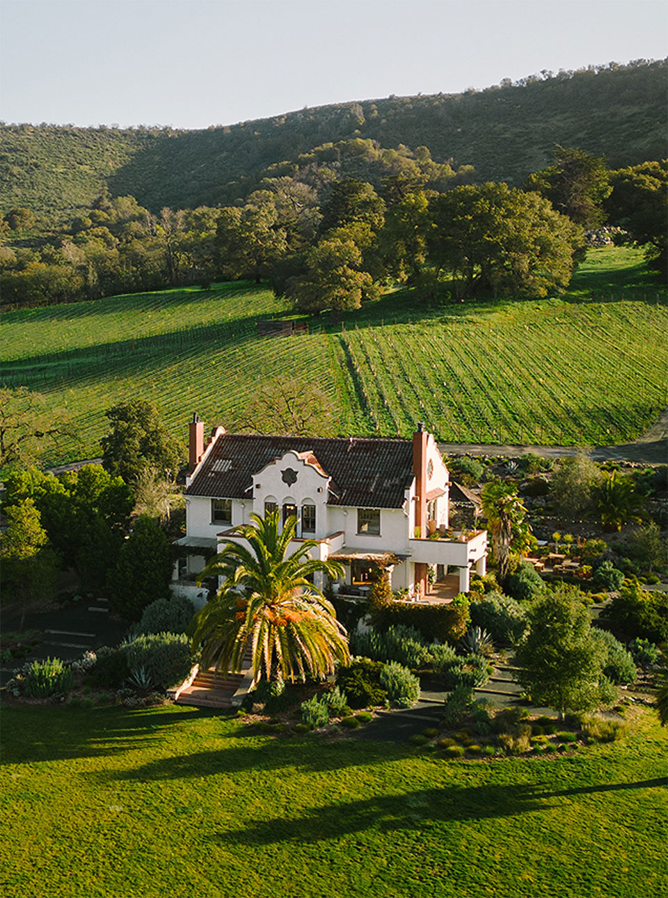 Scribe Winery Sonoma vineyard hacienda with scenic hillside views